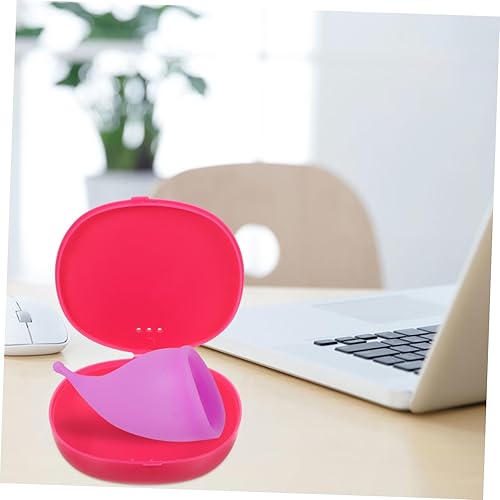Miniatura 9 de 2 uds. Estuche para tazas menstruales reutilizable, caja de almacenamiento de vasos menstruales portátil, para mujeres, color rosa