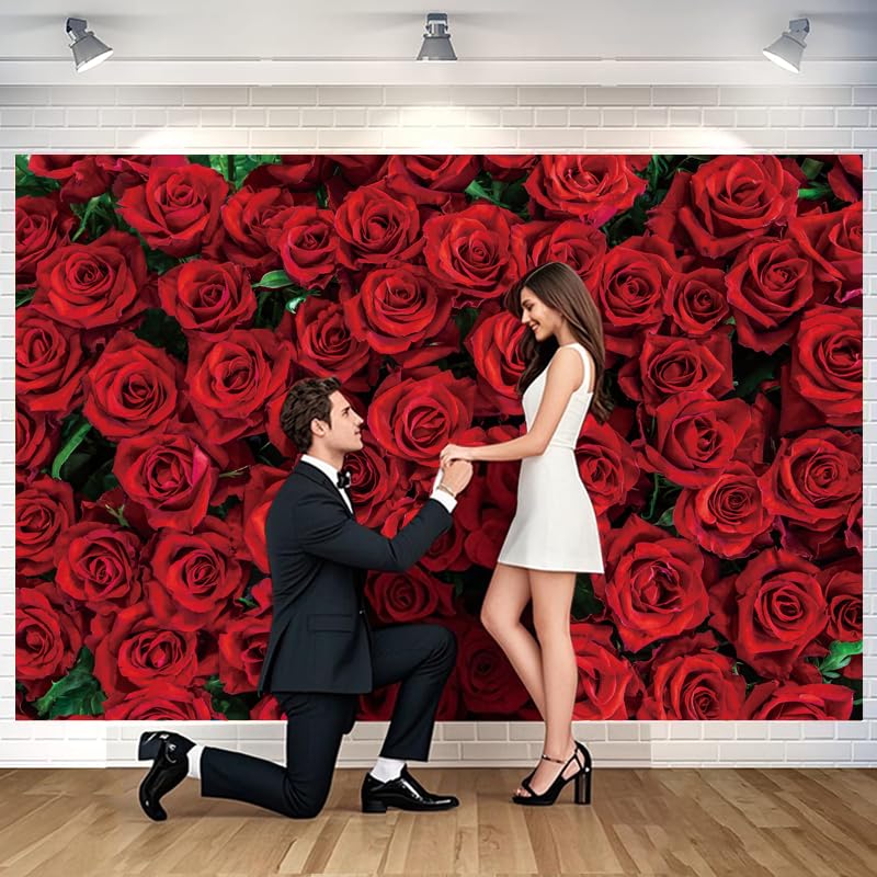 Fondo Fotográfico Rosas Rojas 70.8x47.2 Pulgadas miniatura 6