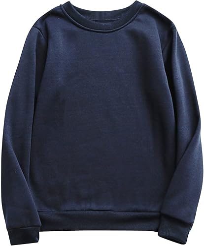 Sudaderas de invierno para mujer, cuello redondo, manga larga, lisa, casual, básica, sudadera con capucha, trajes M-4XL