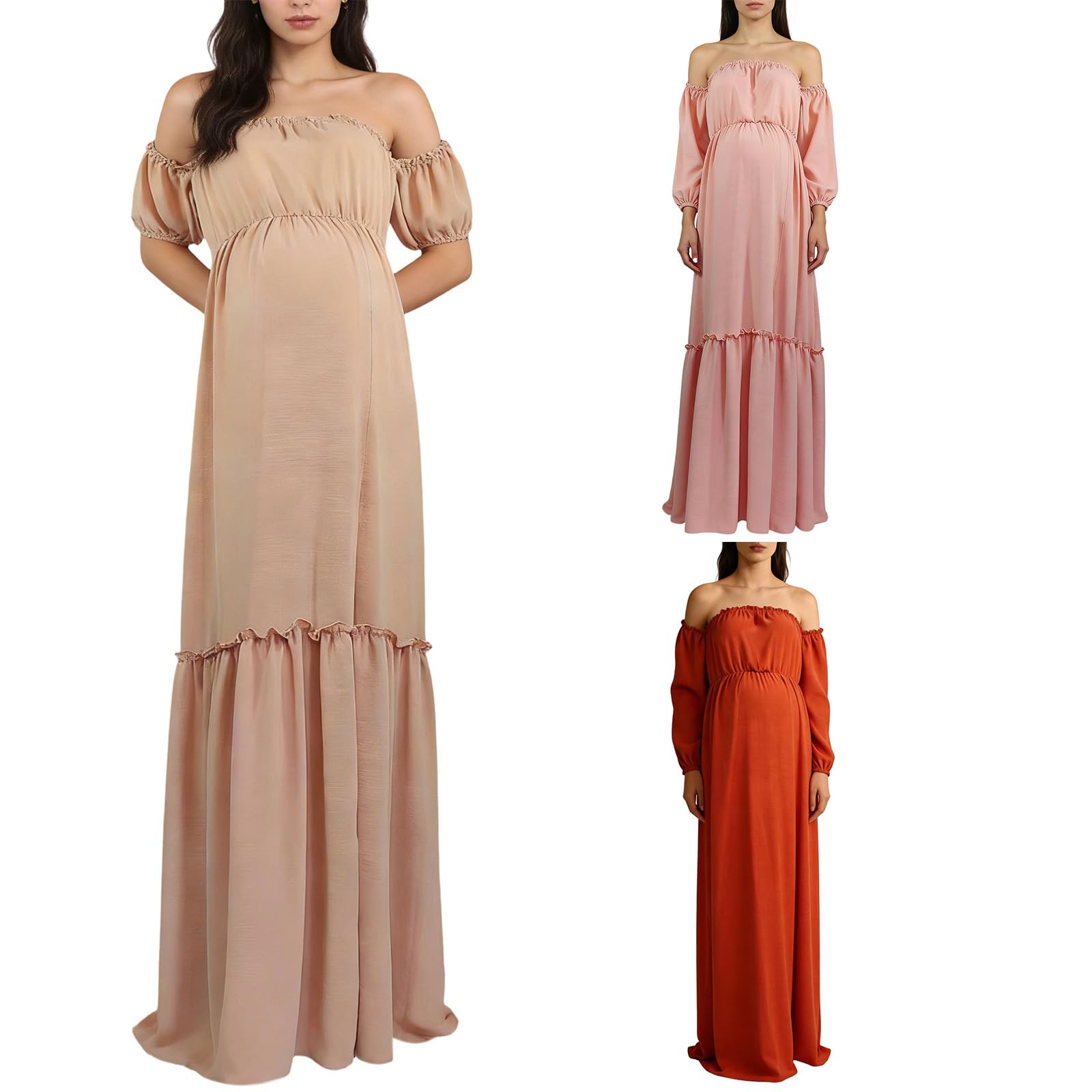 Vestido de maternidad de poliéster transpirable para sesión de fotos de embarazo y ropa cotidiana Mujeres embarazadas, vestido con abertura lateral, cómodo embarazo