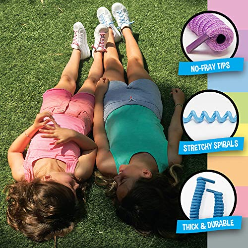 Silly Feet No Tie Shoe Laces For Kids Shoelaces For Sneakers And Adults No Tie Curly Laces Twisty Elastic Children 10 Pairs #TOP3