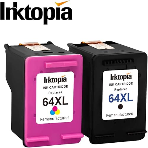 Miniatura 8 de Inktopia Cartucho de tinta remanufacturado de repuesto para HP 64 XL 64XL para Envy Photo 7858 7855 7155 6255 6252 7120 6232 7158 7164 Envy 5542