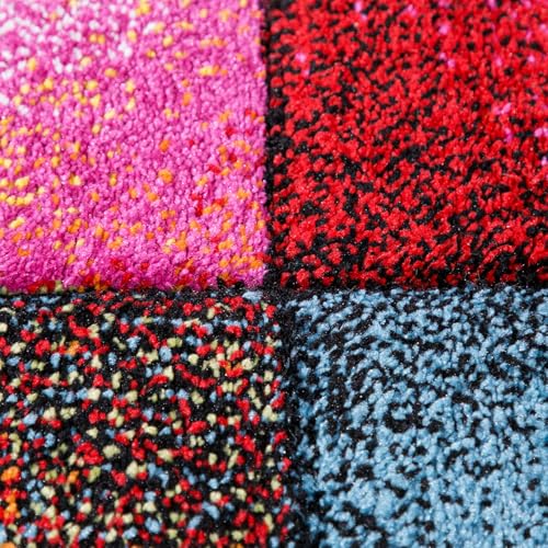 Tapis motif géométrique moucheté 3D multicolore grand format 240x330 cm