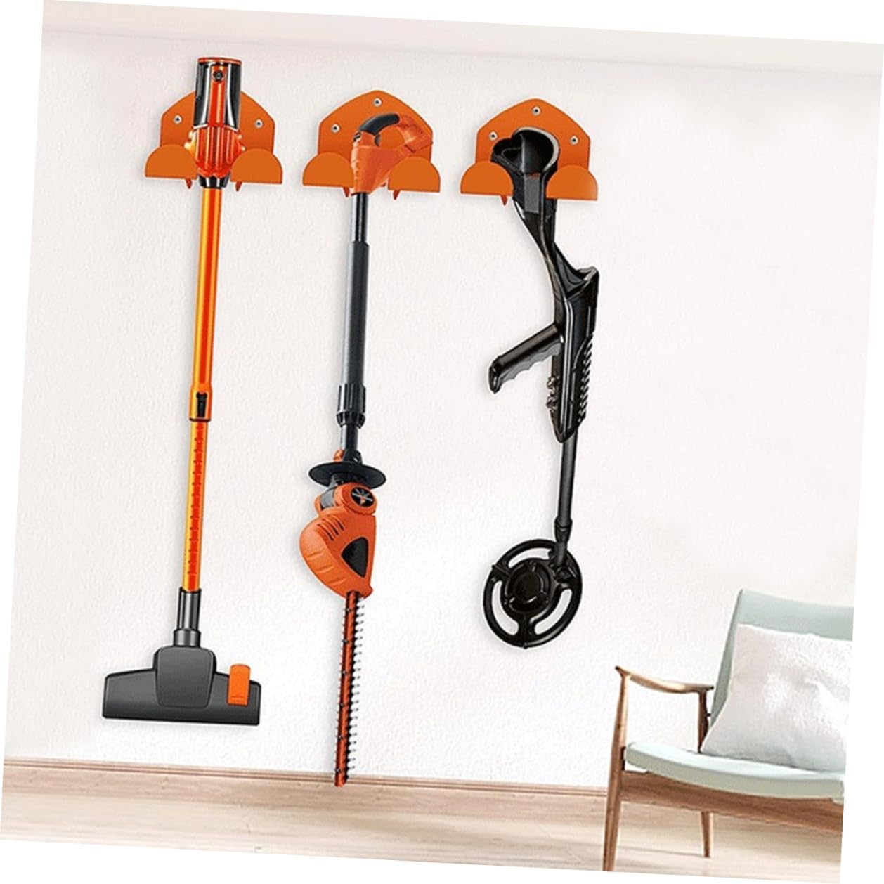 Heavy Duty Wall Hooks for Garage Storage, 2-pcs Wall Mount Lawn Mower Hangers for Heavy Tools Organization and Garage Rack Hanging
