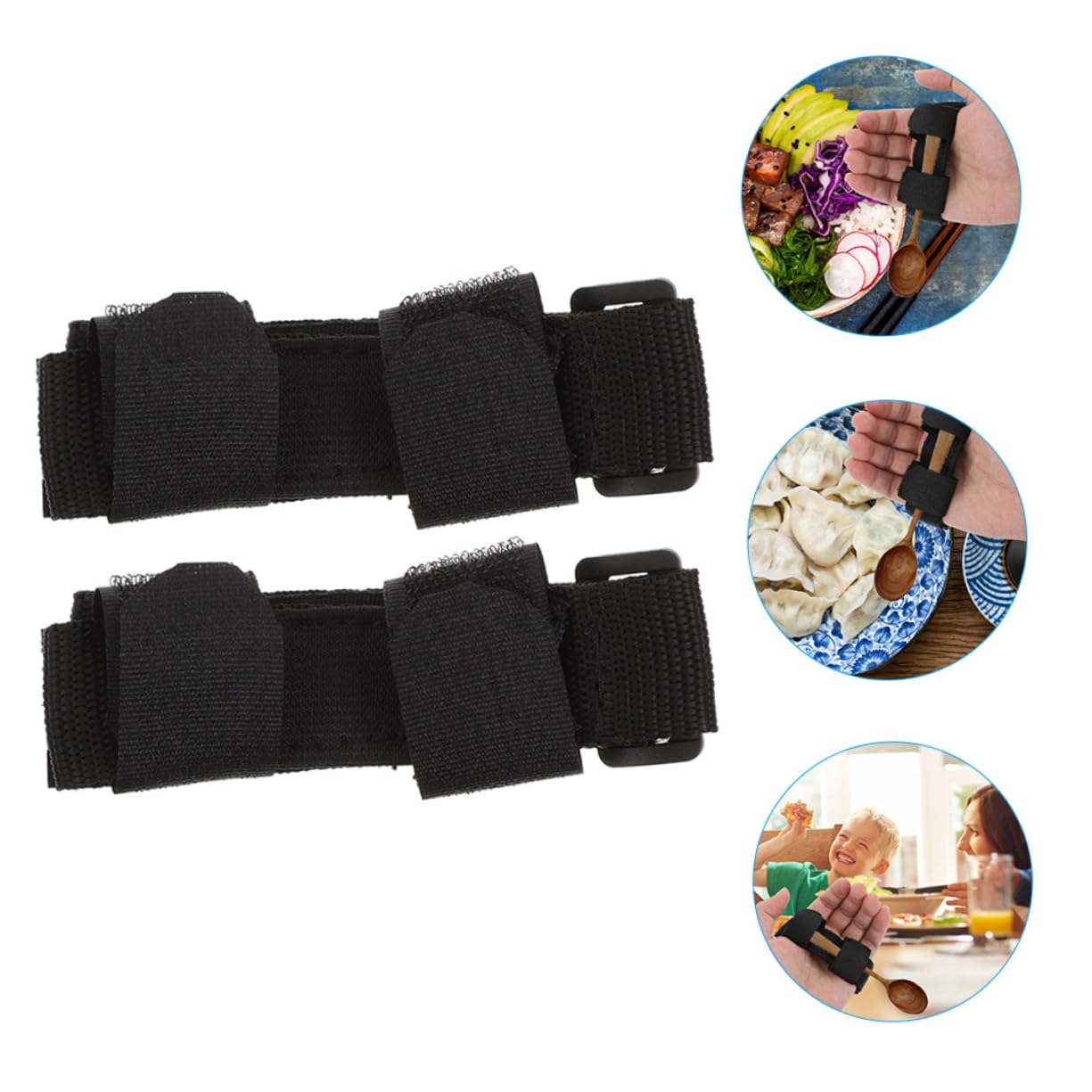 4piezas Para Utensilios De Comida Manguito Para Ancianos Soporte Adaptativo De Oxford Para Fijar Cubiertos
