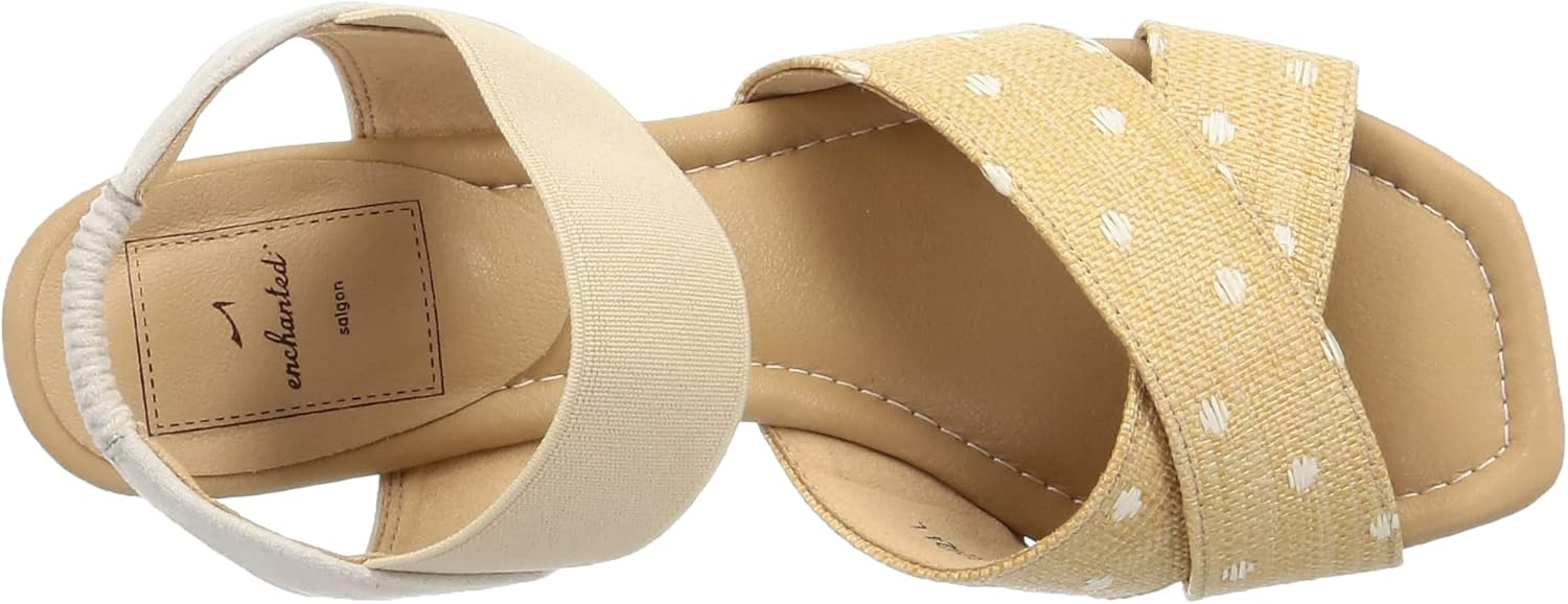 [エンチャンテッド] ミュール クロスベルトゴムナチュラルサンダル レディース