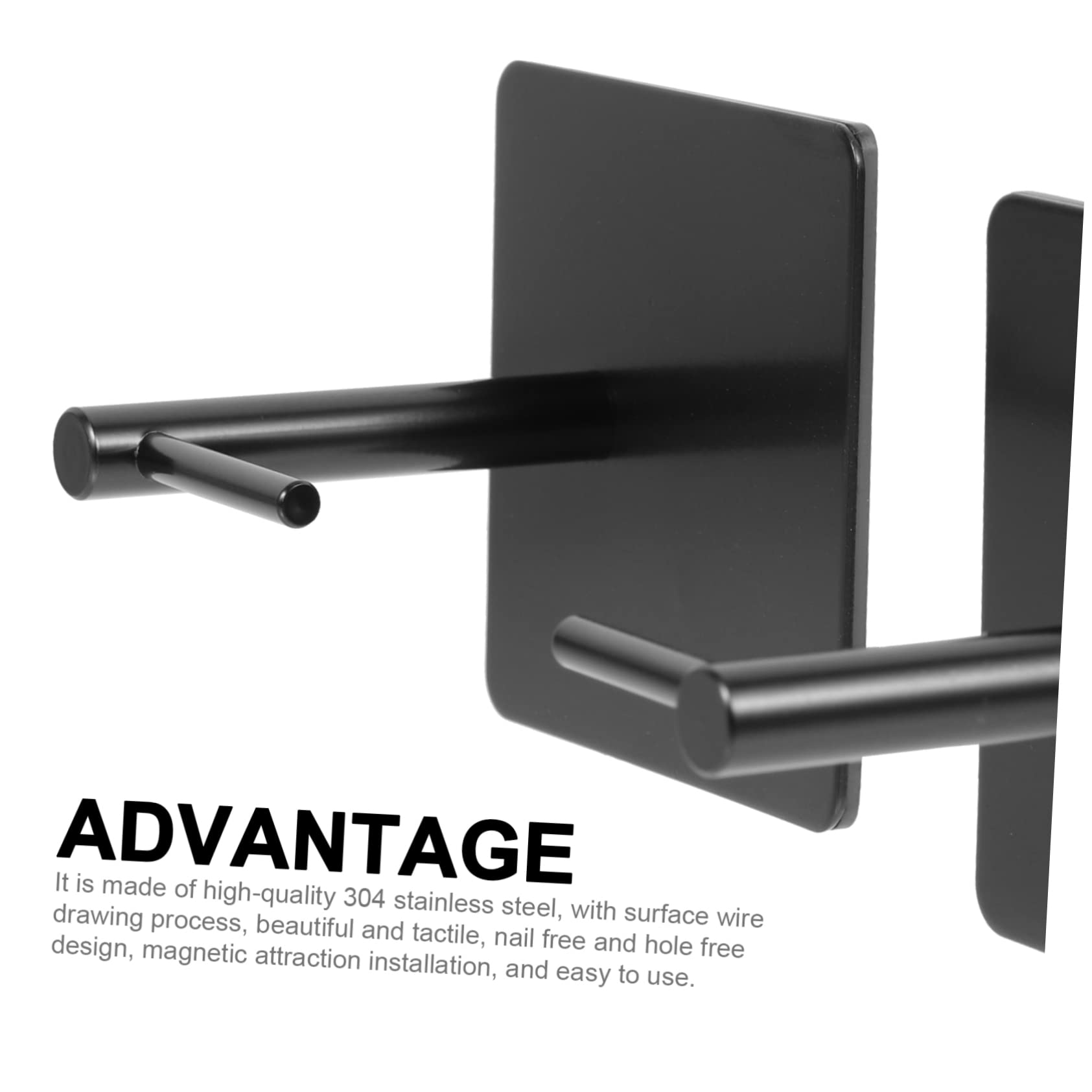 PRETYZOOM Porta Carta Nero in Acciaio Inossidabile Magnetico Igienica Design Salvaspazio Semplice e Moderno, per Bagno e Soggiorno