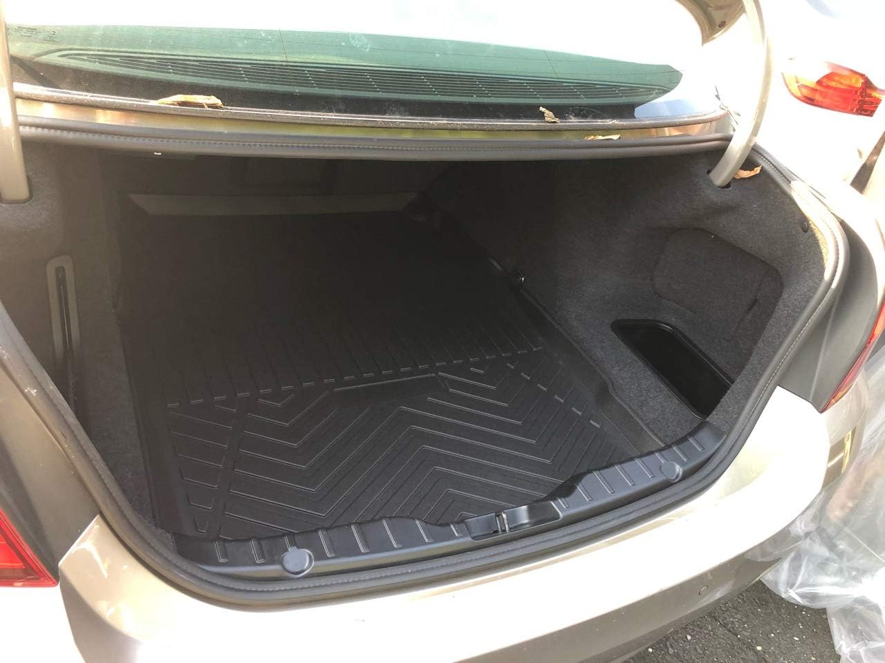 Rear Trunk Liner Tray Mat Pad for BMW 5-Series F10 M5 2011 2012 2013 2014 2015 2016 Floor Cargo Cover Protection Dirt Mud Snow All Weather Season Waterproof 3D Laser Measured Custom Fit C