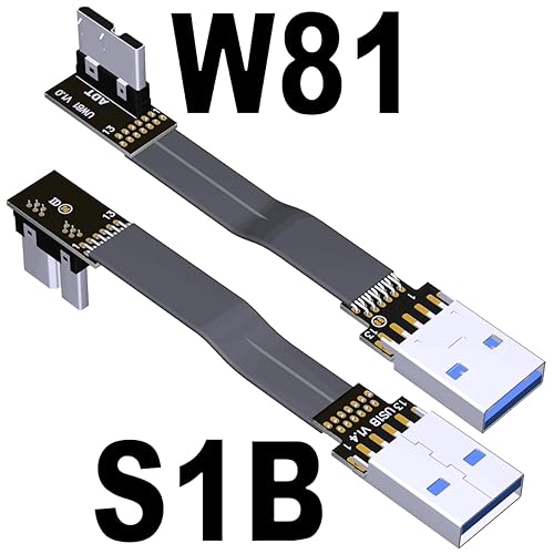 Miniatura 9 de ADT-Link - Cable plano USB 3.0 tipo A macho a Micro-B macho, blindaje EMI, FPC USB 3.0 Micro B conector de ángulo de 90 grados hacia arriba hacia