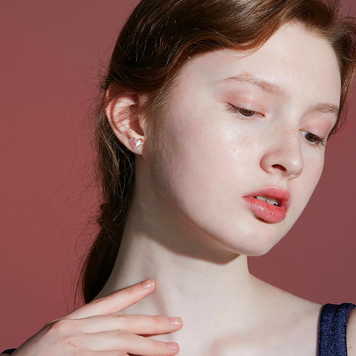 Stud Earrings for Women Sterling Silver Axolotl Chicken Cow Pig Penguin Reindeer Whale Pineapple Strawberry Earrings Animal Fruit Jewelry Gifts for Women - Image 2