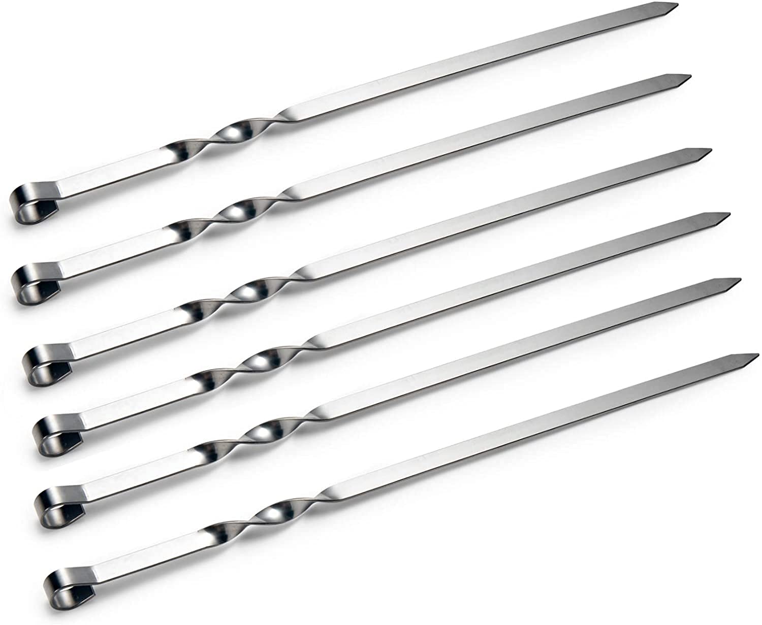 KanakMall BBQ Kebab Meat Skewers Set 6 PCS BBQ Grill Kabob Skewers Stainless Steel BBQ Flat Metal Shish Kebab Skewers 19.5 Inches Long 10mm Flat (B09GPM3L3K) Amazon Price History, Amazon Price Tracker