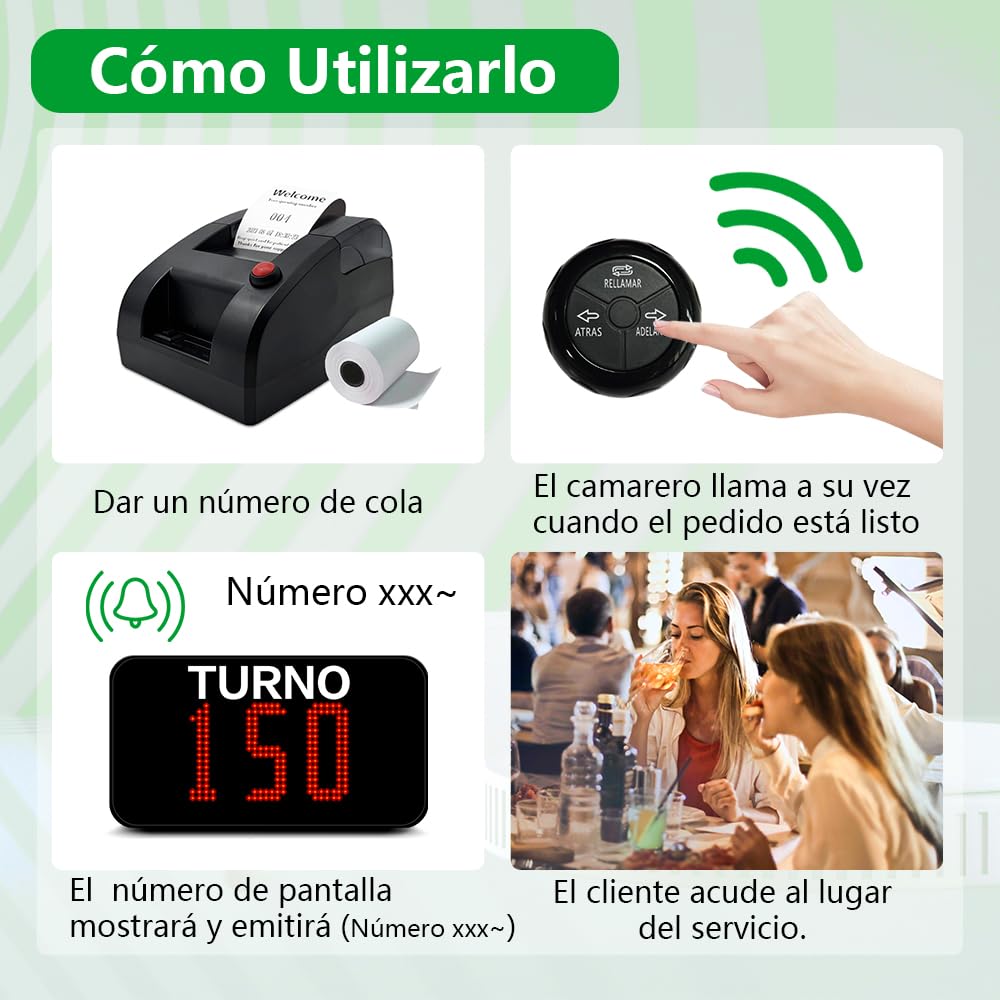 Sistema Gestion de Colas 3 Digitos con Pantalla Números y Impresora Turnos