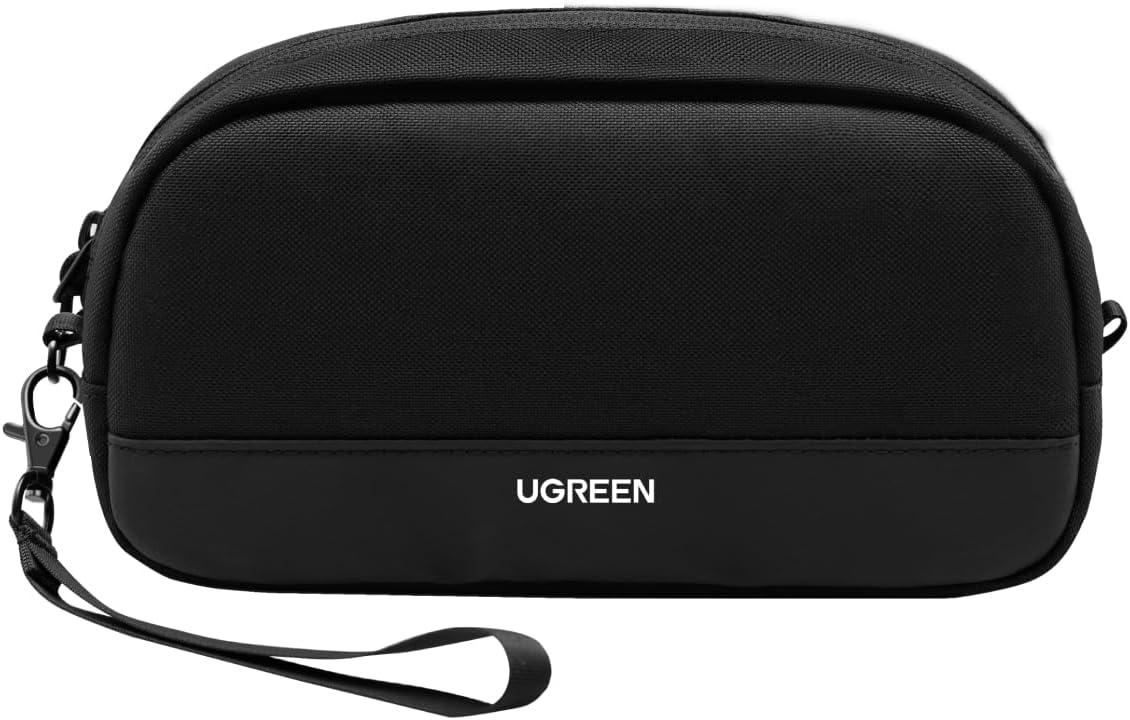 Ugreen Electronic Travel Accessory Bag, Organizer Cables for Carrying Compatible with iPad Mini 5 4, Smartphone, Power Bank, Cable, Hard Disk, ECC Standard S Black