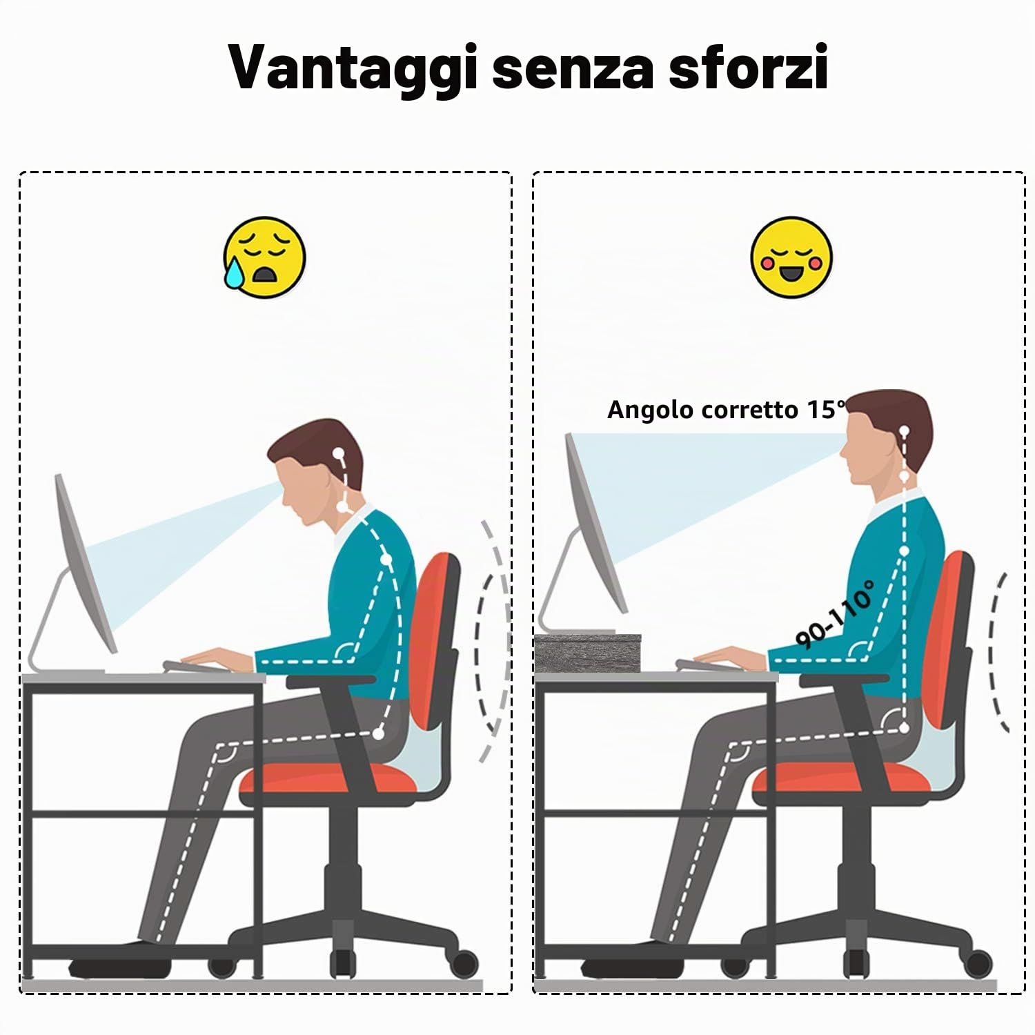 Bestier Supporto per monitor in legno per PC, supporto per scrivania, monitor/TV, supporto da scrivania per laptop, supporto in legno P2 (grigio, 40 cm)