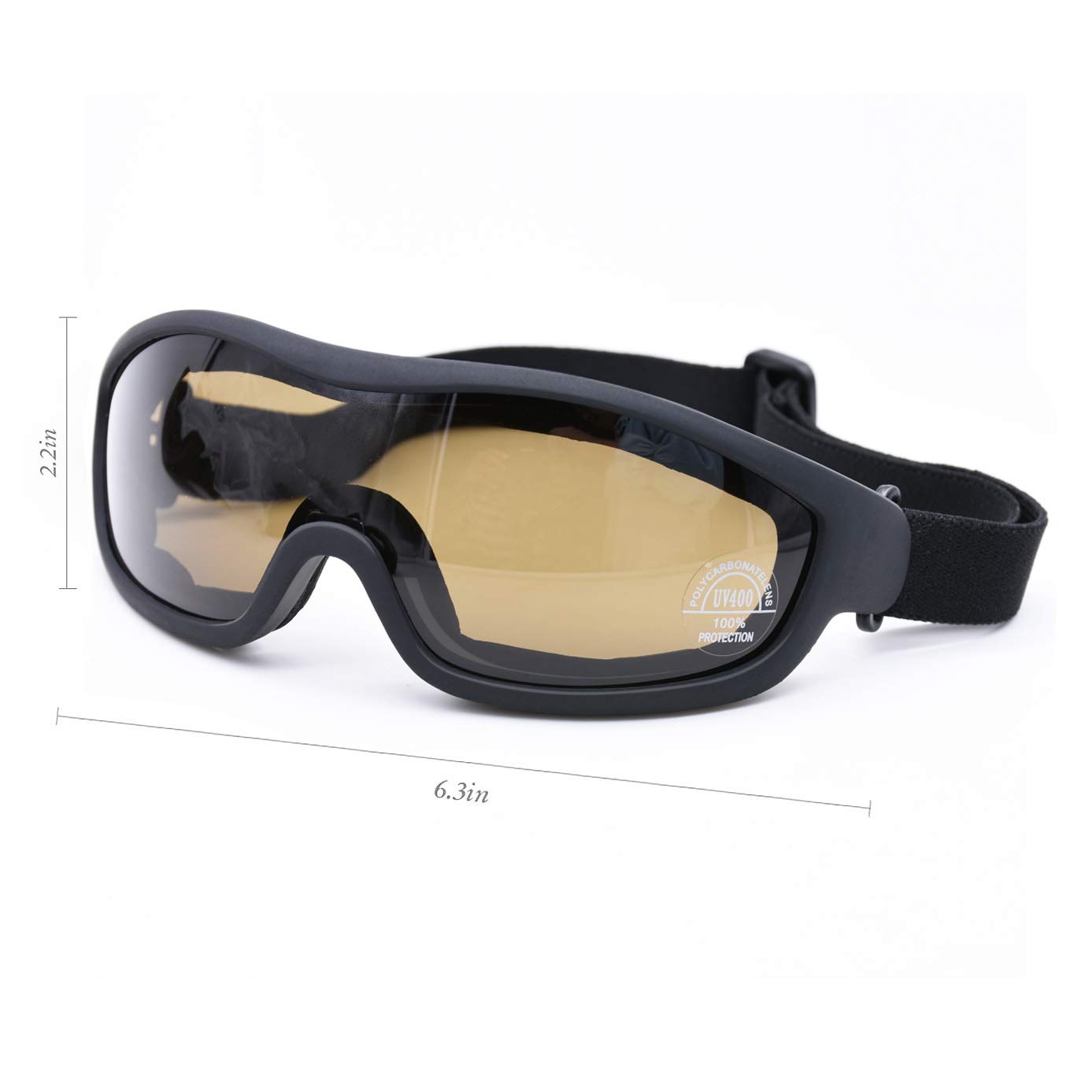 Occhiali protettivi UV per esterni, protezione da moto, antipolvere, occhiali da combattimento, occhiali militari, occhiali tattici per esterni, per prevenire particelle e nebbia (tè)