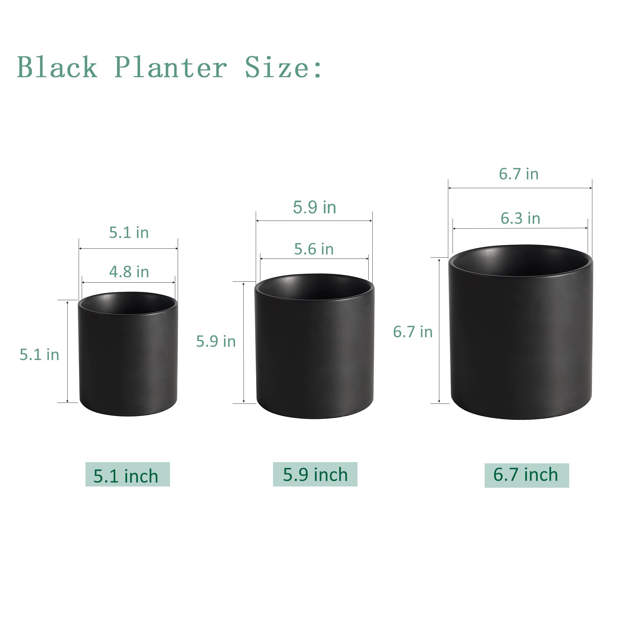 Pageqiu Plant Pots - 7.7 inch Cement Planters Indoor
