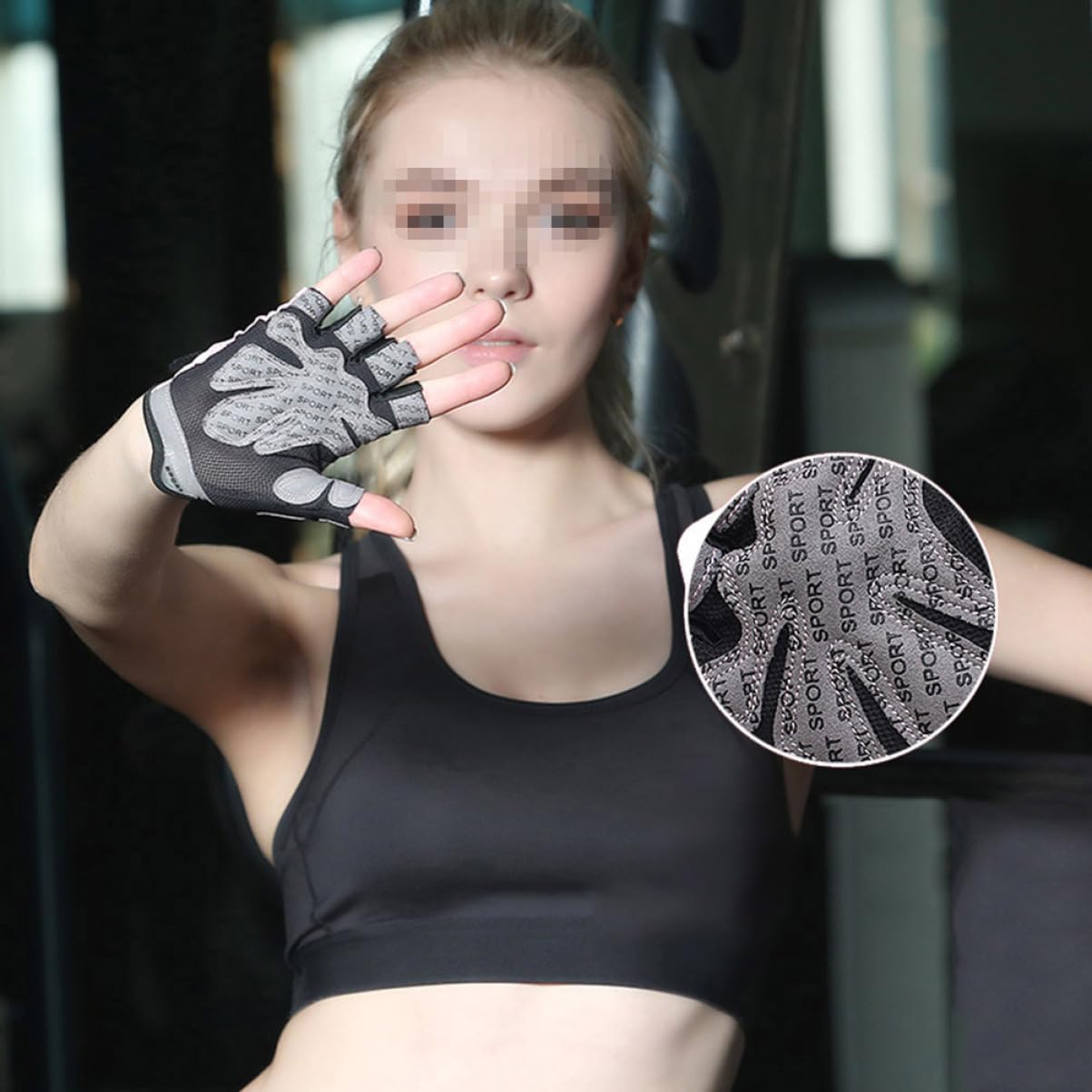 Sosoport 3 Pezzi Guanti Da Fitness Da Donna Con Design A Mezze Dita Guanti Da Allenamento Con Pesi Guanti Sportivi Per Allenamento - Palmo Nero L