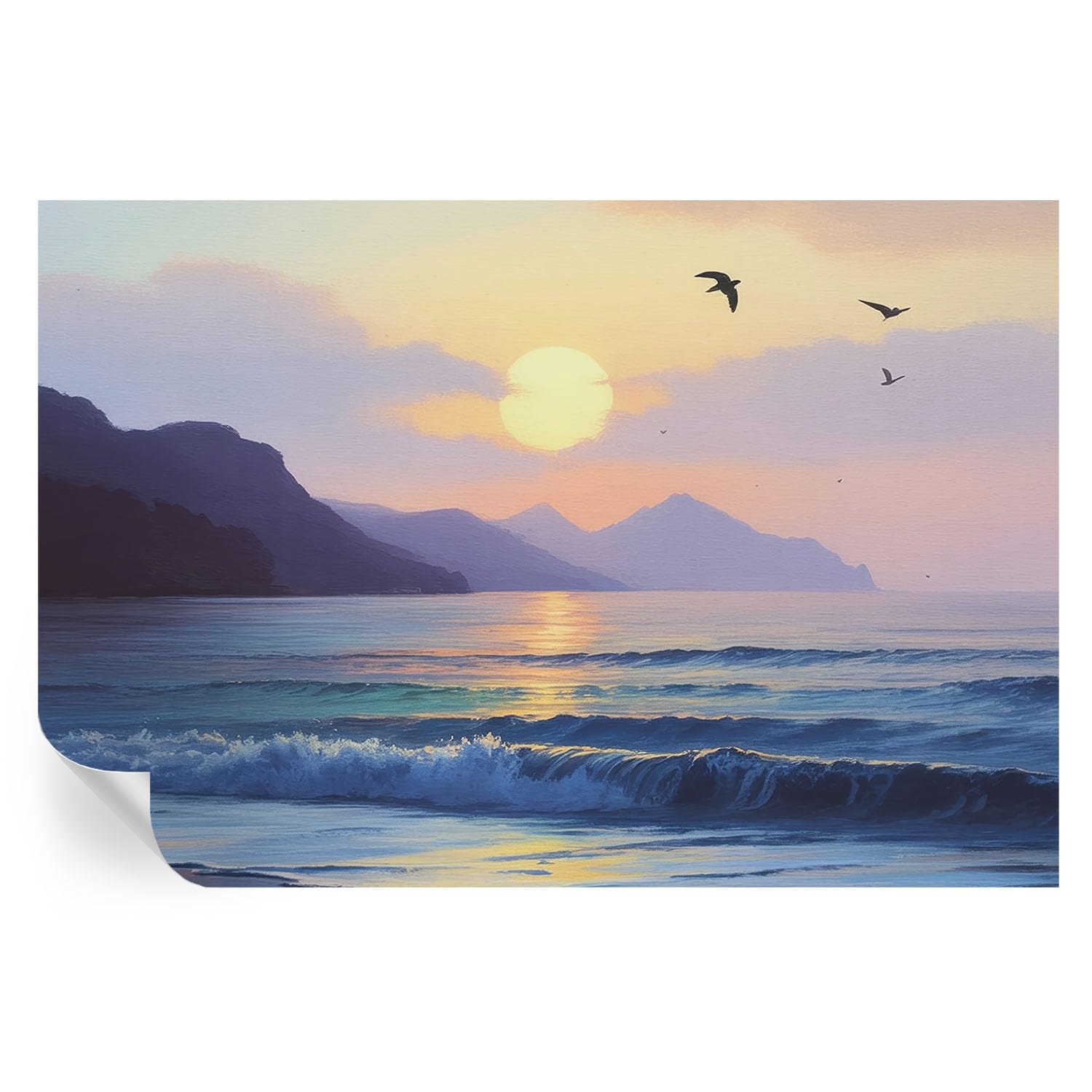 Papel pintado autoadhesivo para dormitorio de 104x70 cm, vinilos decorativos y murales Mar Oeste