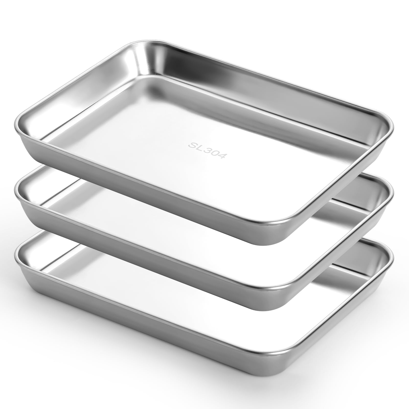 JMU 60 Pcs Stainless Steel Instrument Tray Thickened 9.1" x 6.7" x 1.1"