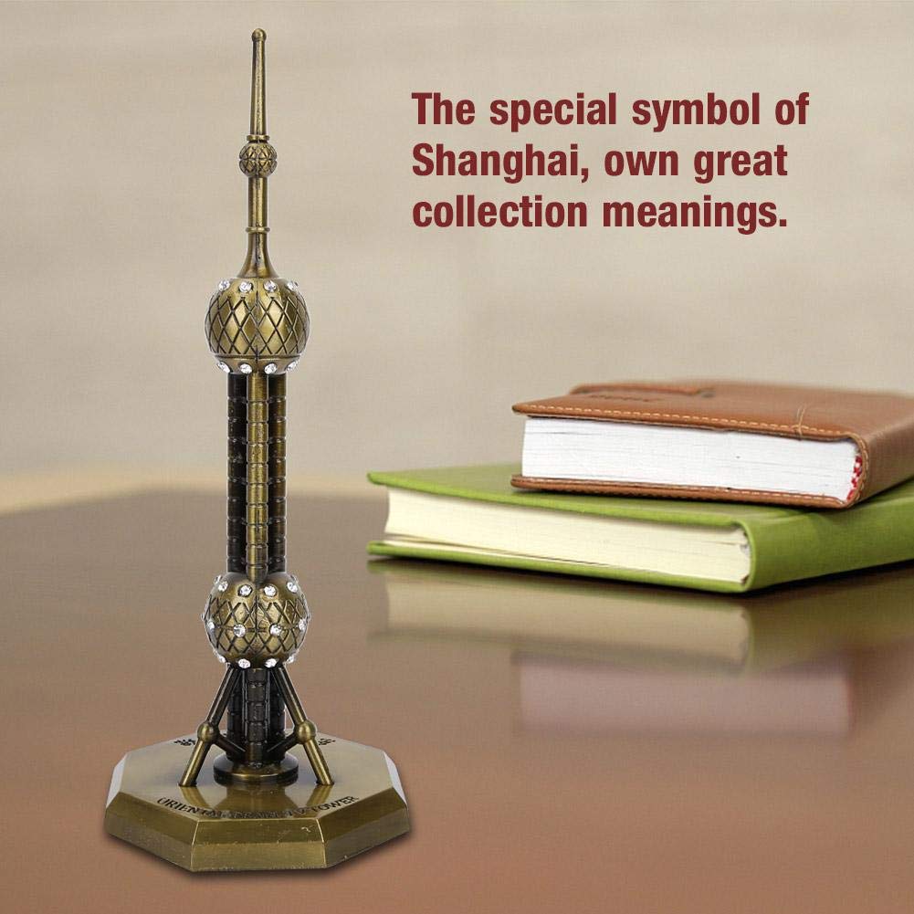 HEEPDD Oriental Pearl Tower Ornament, 7.1in Shanghai Collectible Model Building Statue for Arts Craft Office Home Desktop Decor - Image 2
