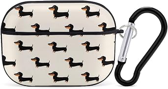 Headphone Case Compatible with AirPods Pro, Durable Shockproof Full Protective Hard Cover Supports Wireless Charging, Wiener Dog Doxie Dachshund Weiner Dog Pet Dogs