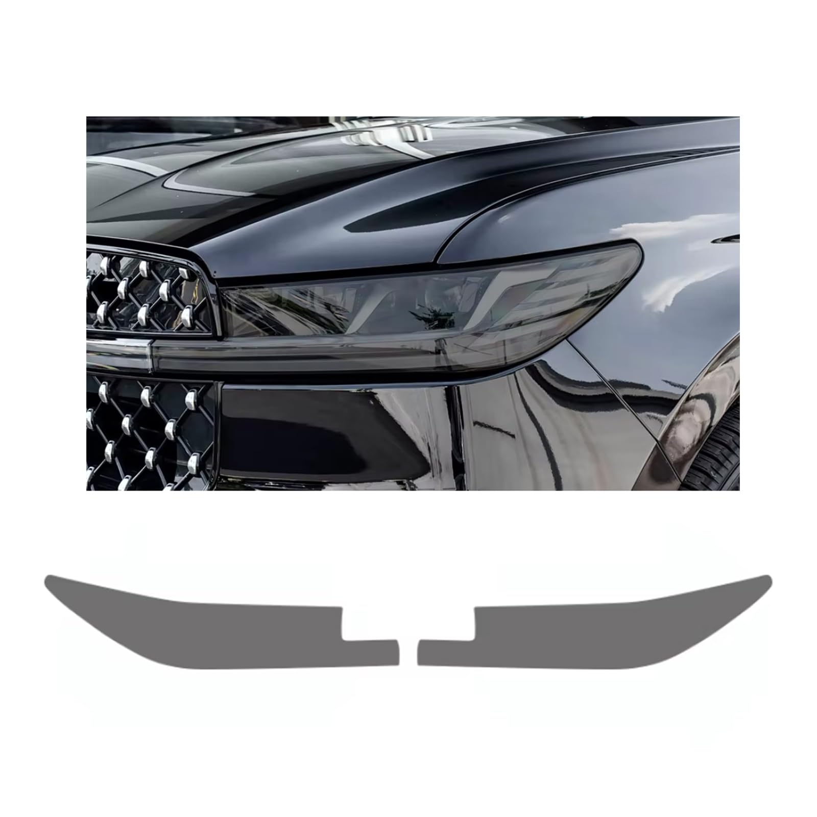 Headlight Film for Lincoln Navigator 2025-2026, 1Set Transparent/Smoke Black Car Headlight TPU Protective Film