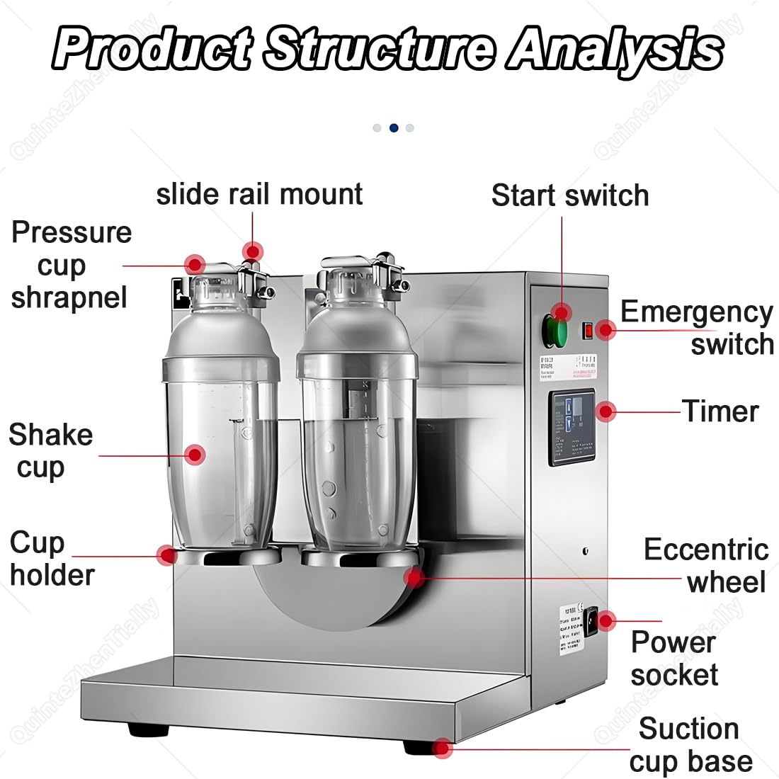 Elektrische 120w Milchtee Shaker Maschine,360° Doppelkopf