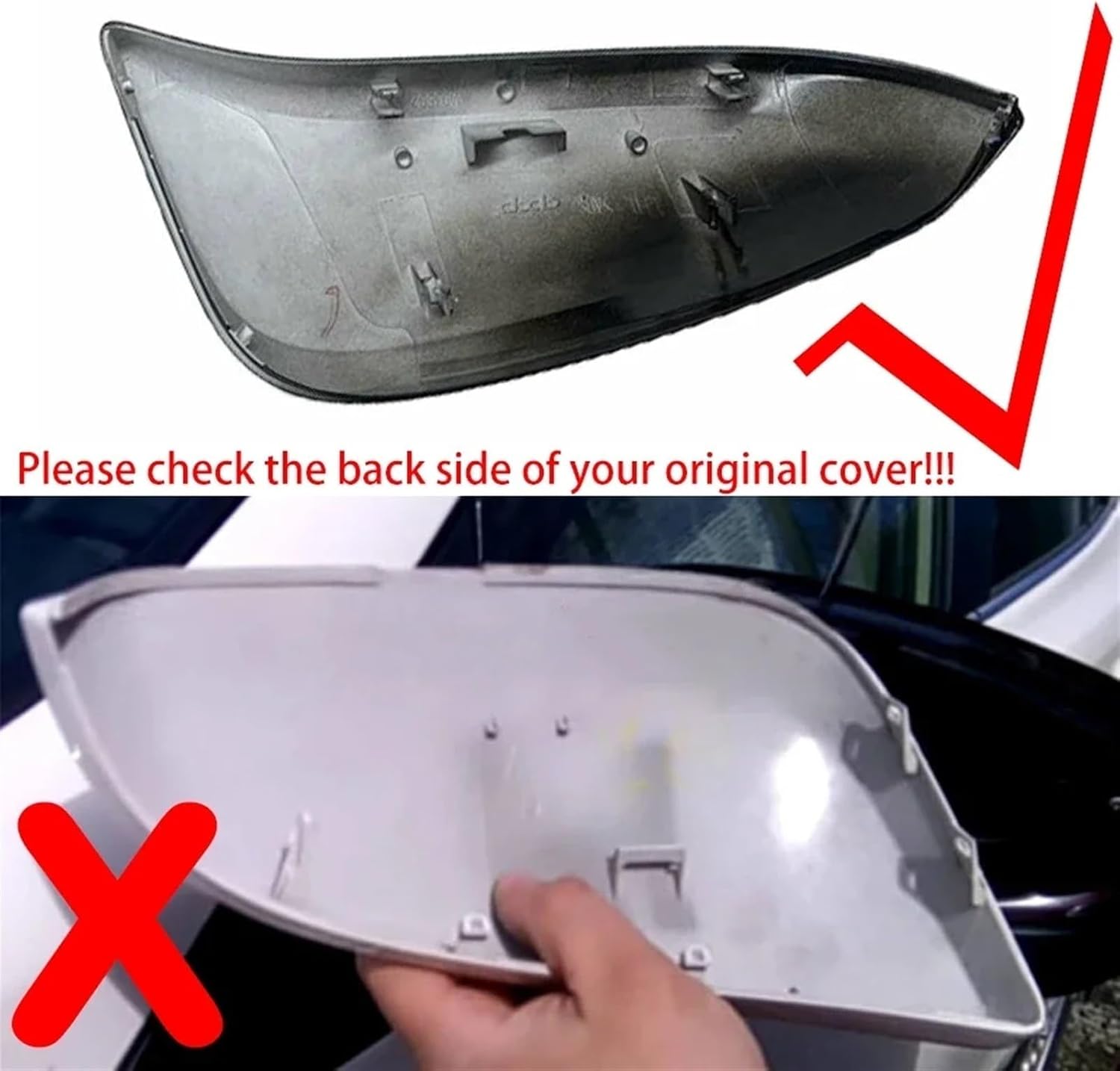 Compatible For RAV4 2014-2018 Car Replacement Rearview Side Mirror Cover Wing Cap Exterior Door Rear View Case Trim Housing Black (Color : White Left)