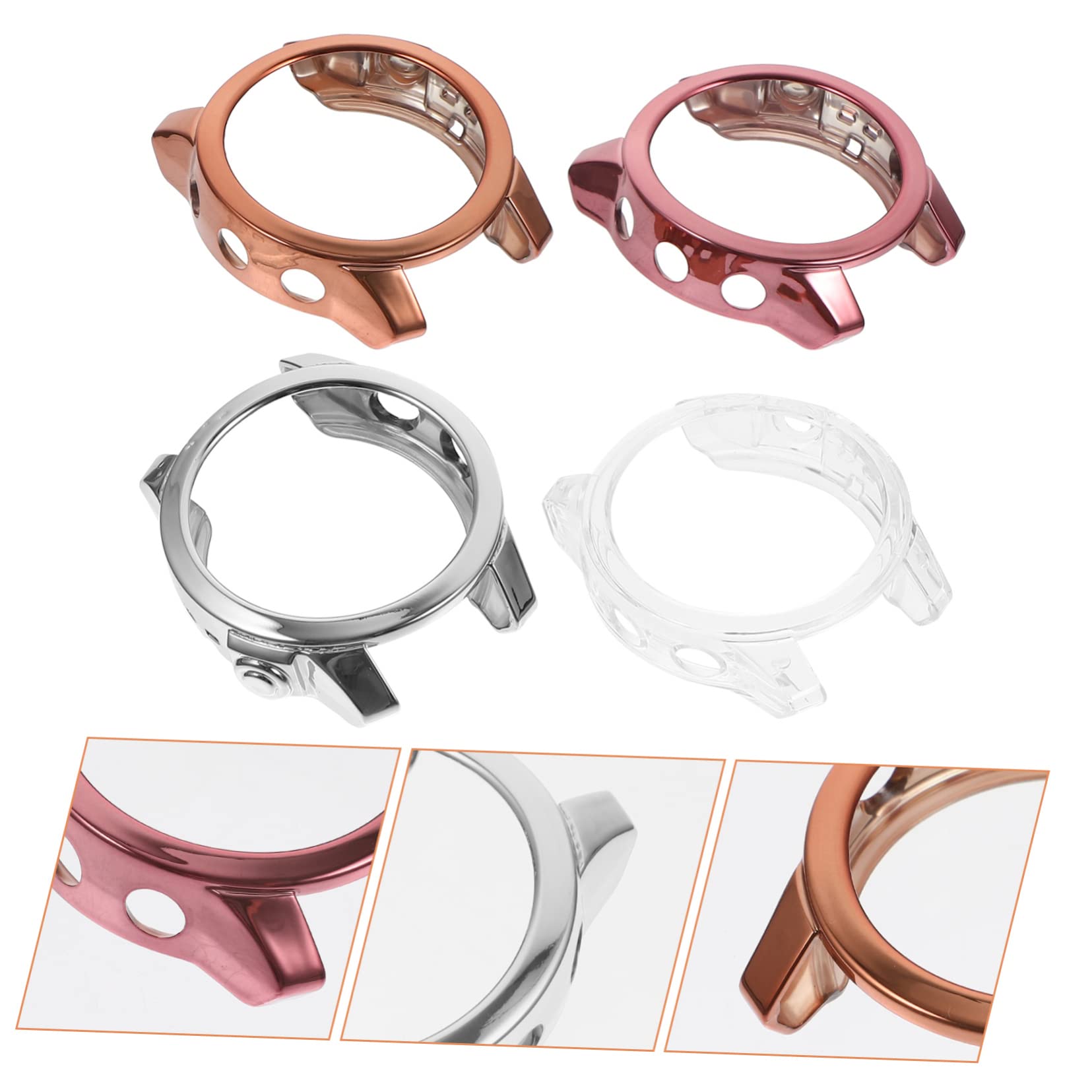 Mikikit 16pièces Coque De TPU pour Montre De Transparent Doré Écran Détachable Antirayures Et Pratique