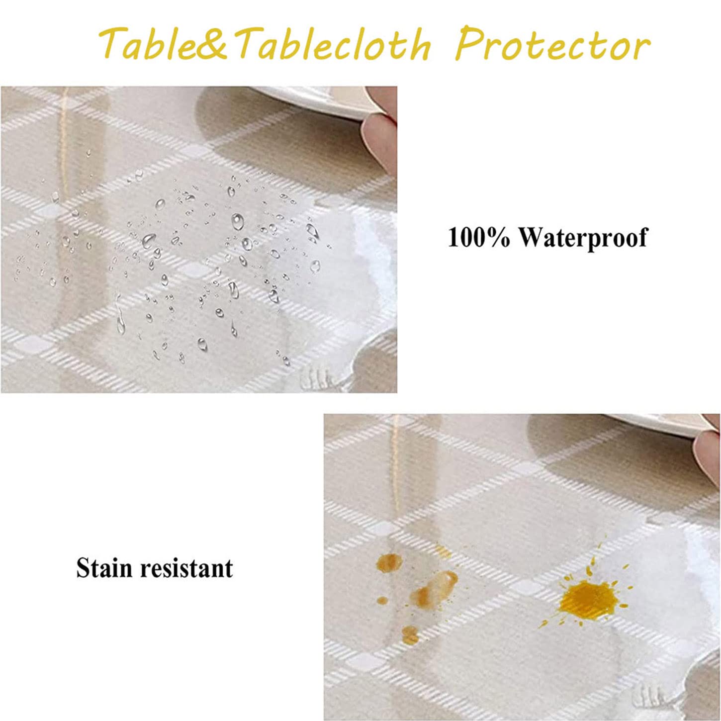 Nappe de protection rectangulaire en PVC transparent, nappe en verre souple, facile à nettoyer, imperméable à l'eau et à la poussière (150 x 200 cm)