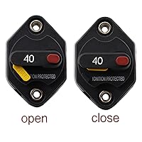 Vista 2 de Disyuntor de montaje en panel de 12 V, 24 V, 32 V, CC, 40 A, con botón de reinicio manual conmutable para auto, camión, RV, remolque, automóvil