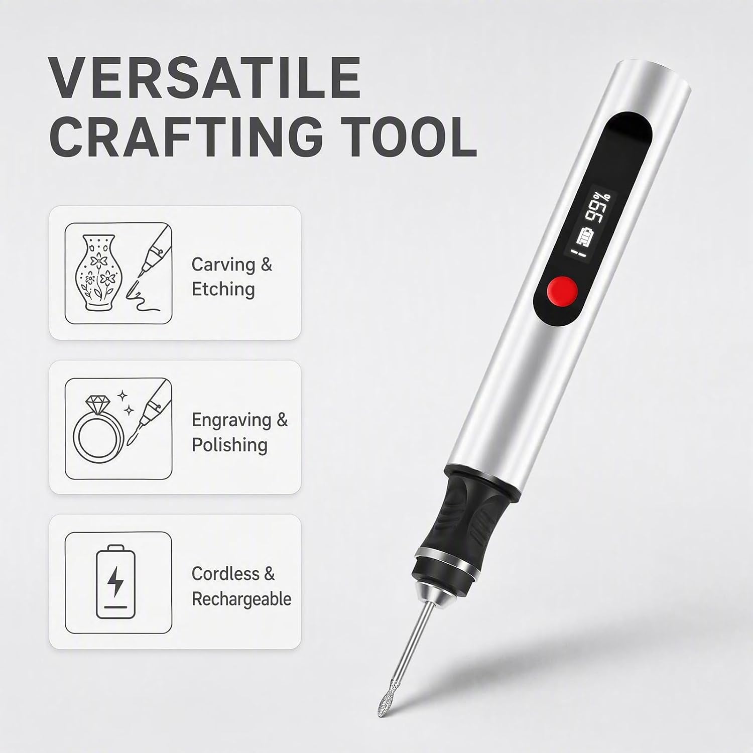 Engraving Pen, Cordless Carving Tool with 30 Bits