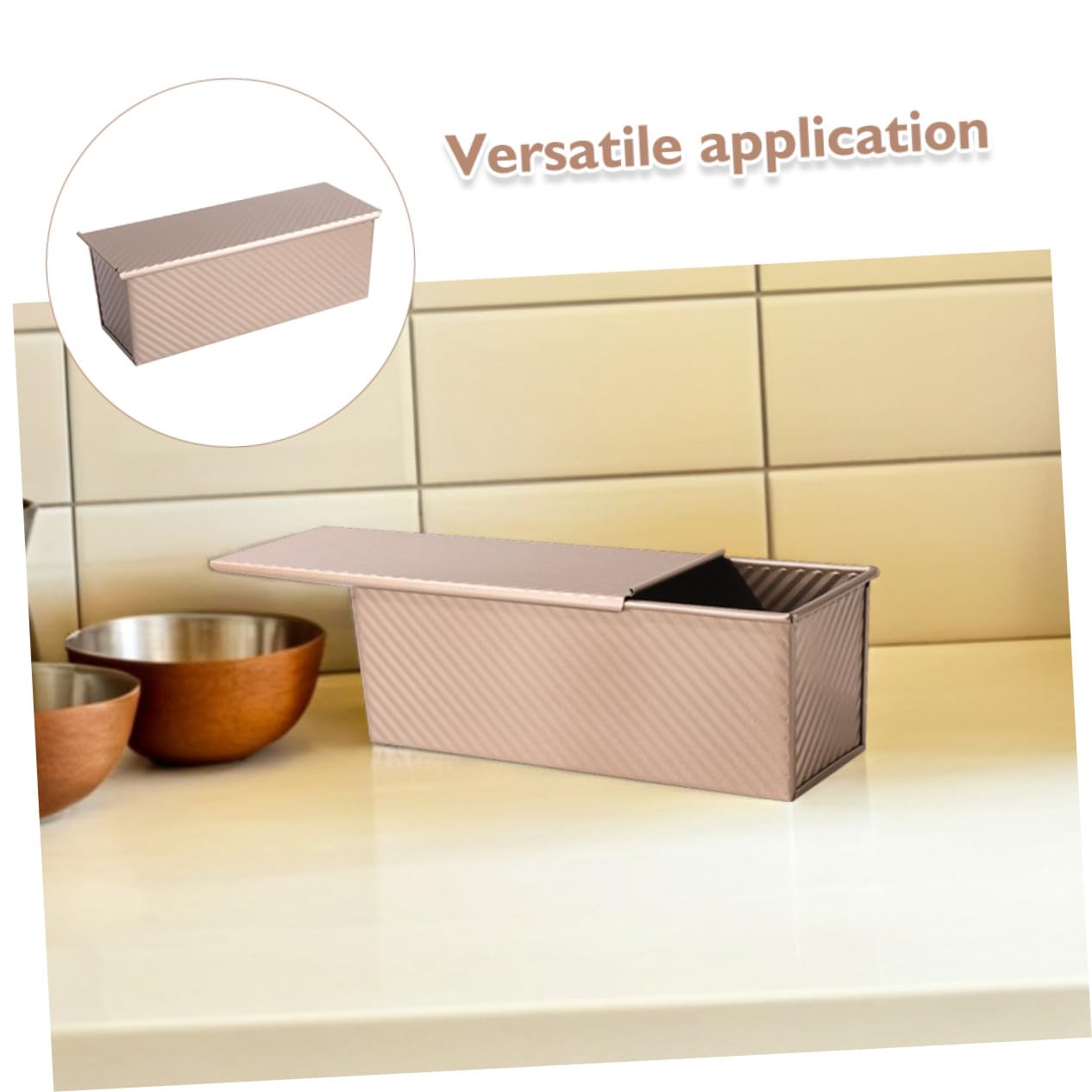 COLLBATH Caja de Tostadas de Acero al Carbono con Tapa para Pan Molde para Hornear Casa para Panadería