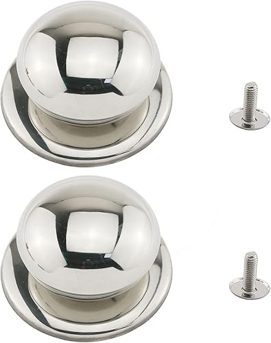 E-outstanding 2 piezas de 2.1 pulgadas universal de acero inoxidable de repuesto para utensilios de cocina, cacerola, tapa de olla, manija circular