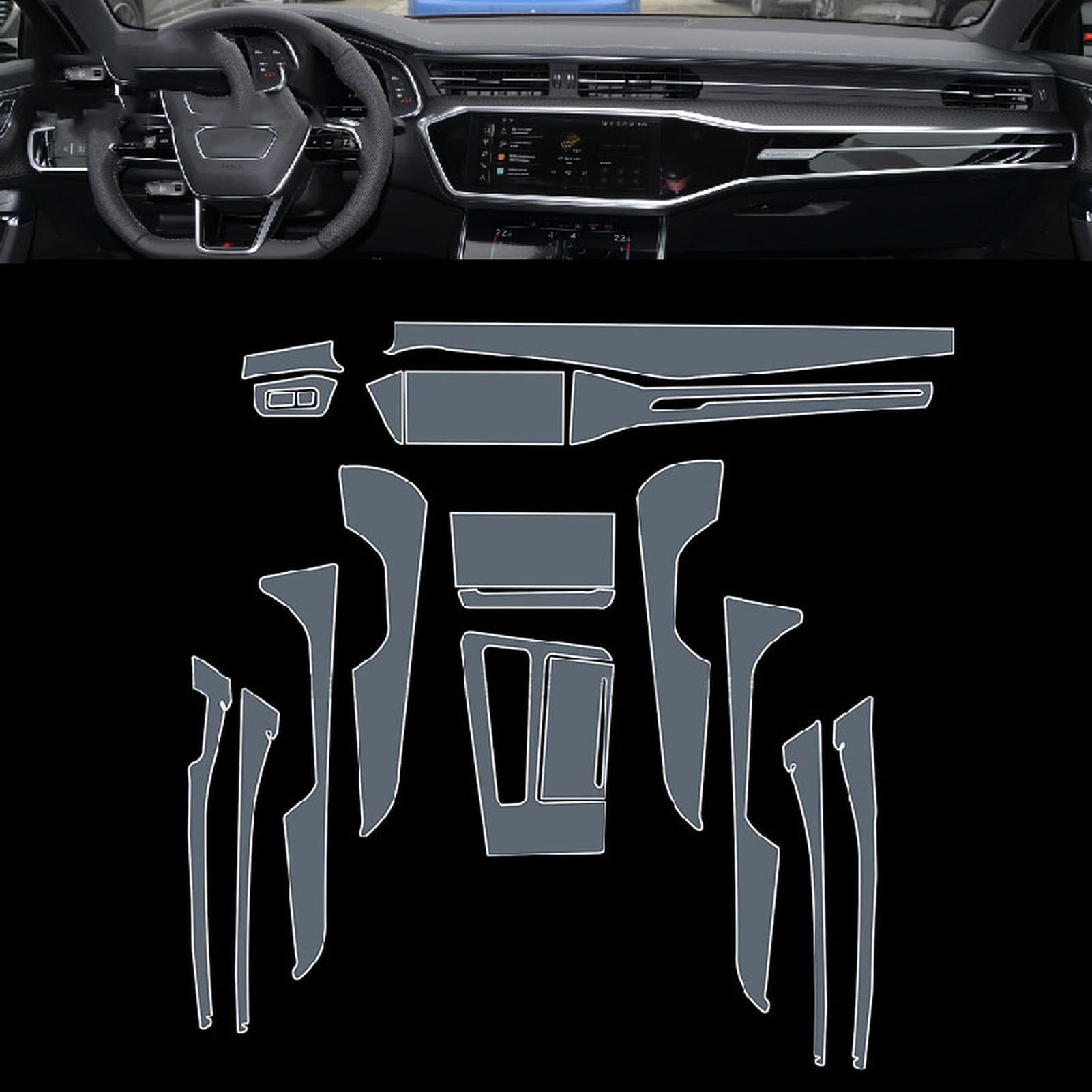 FDHWINGI Schutzfolie Für Audi RS E-tron GT Mittelkonsole - Transparent Und Kratzfest