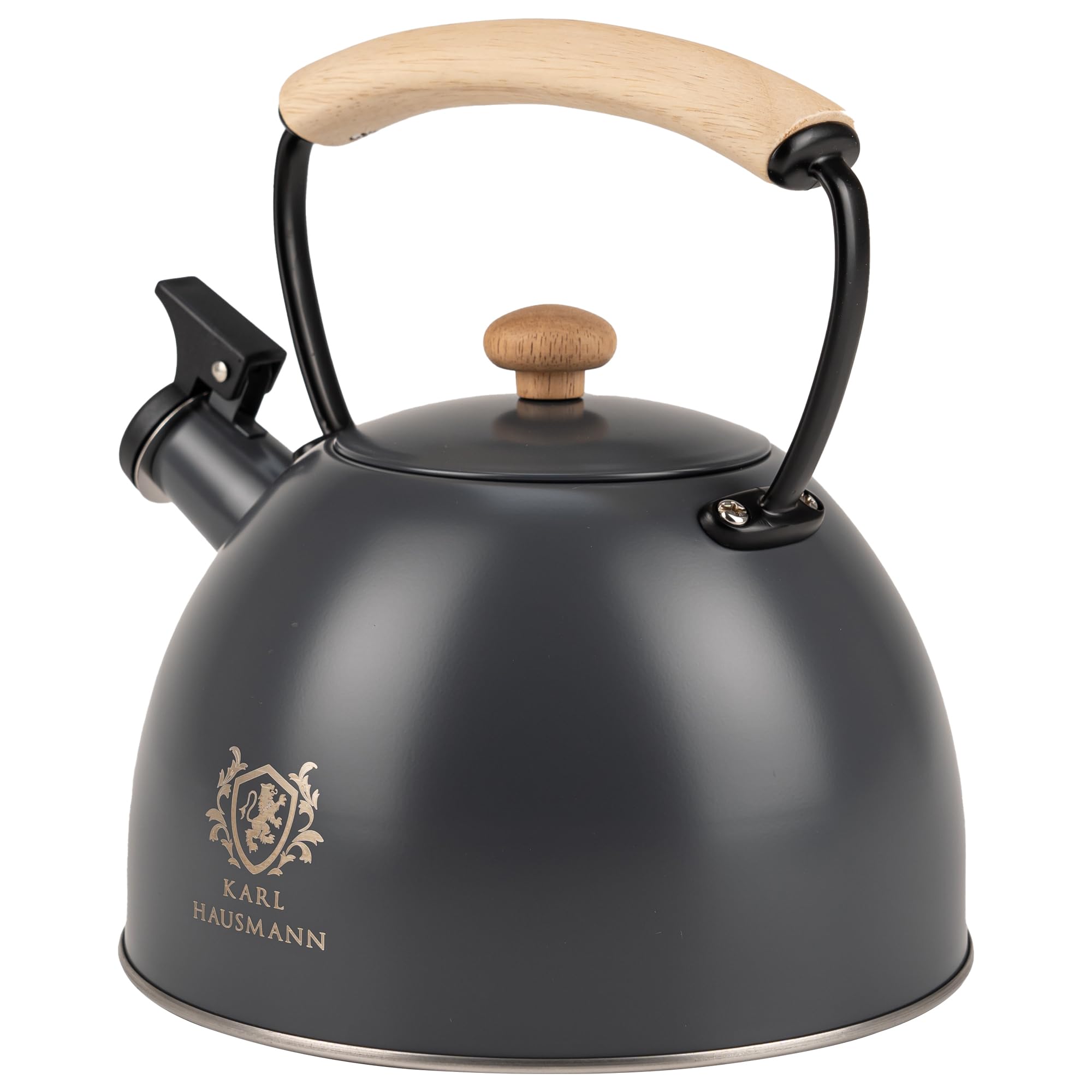 KARL HAUSMANN Bouilloire Induction 2,5L Inox avec Sifflante - Gris Theiere Cuisine pour Plaque Gaz, Vitrocéramique et Électrique - Grande Capacité Eau Chaude avec Couvercle Amovible