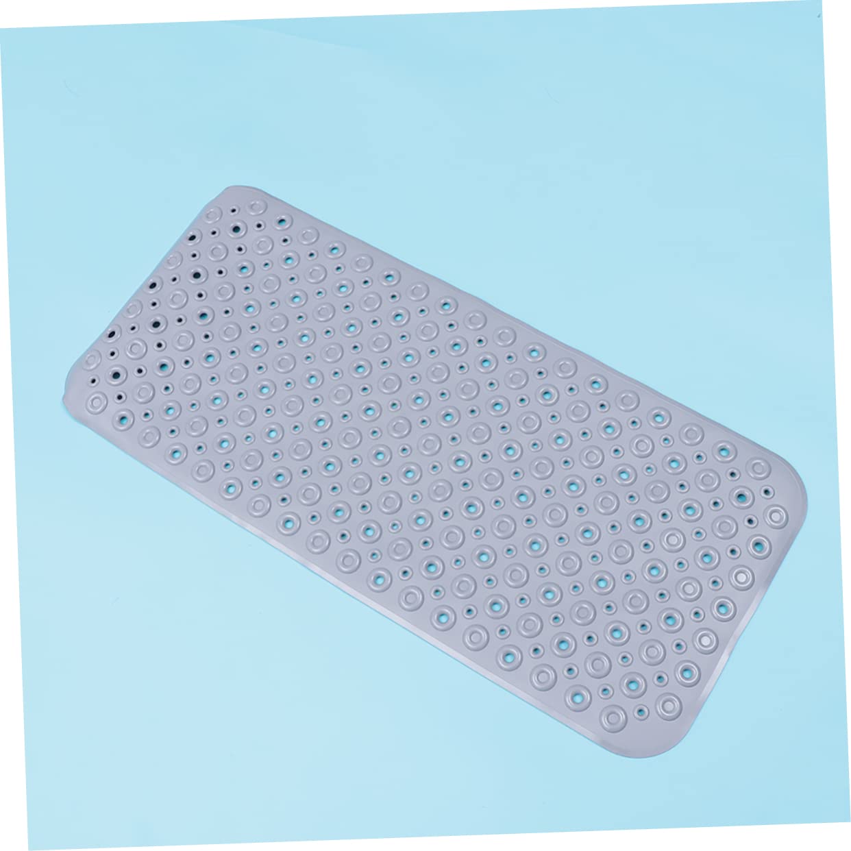 Garneck Non-Slip Bath Mat for Bathroom Floor PVC Donut Shower Mat Massage Feature Anti-Slip Suction Cups Grey 88x40cm