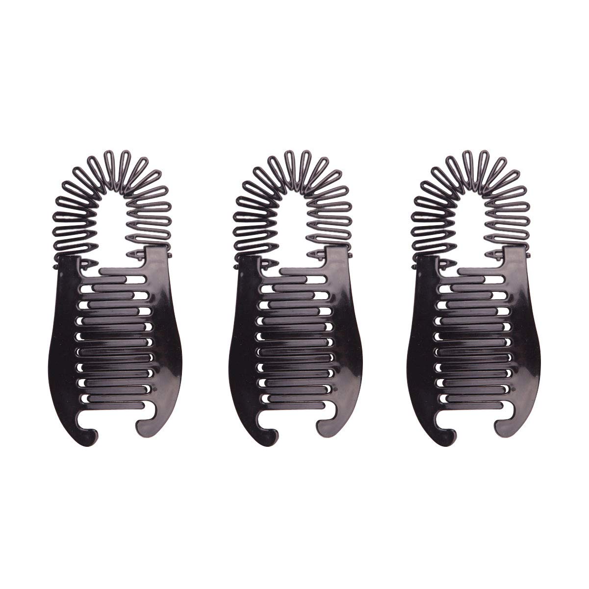 Numblartd 3Pcs Plastic Interlocking Banana Clip Combs Two Sides Hair Combs