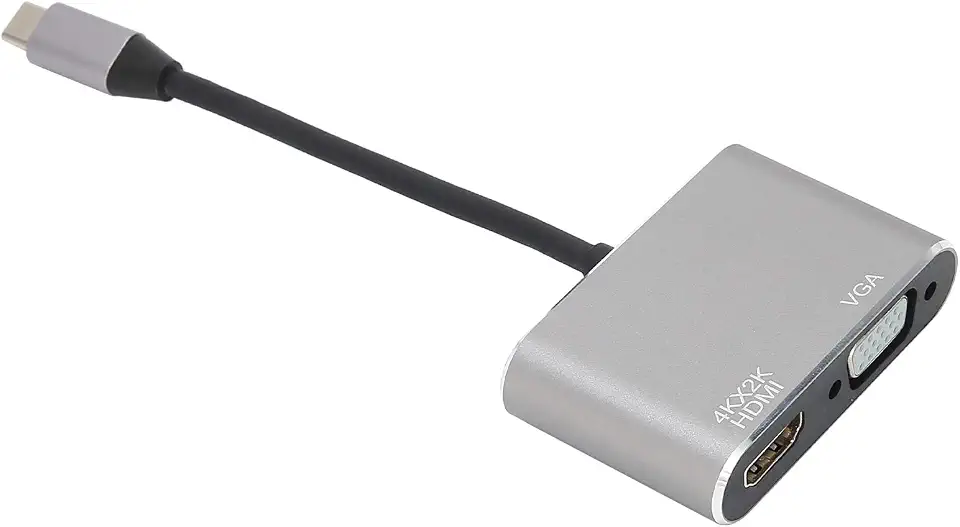 XUMIUZIY Type‑C to HD Multimedia Interface+VGA Female Splitter Adapter Type‑C Multi‑Port Converter,‑ to VGA Adapter