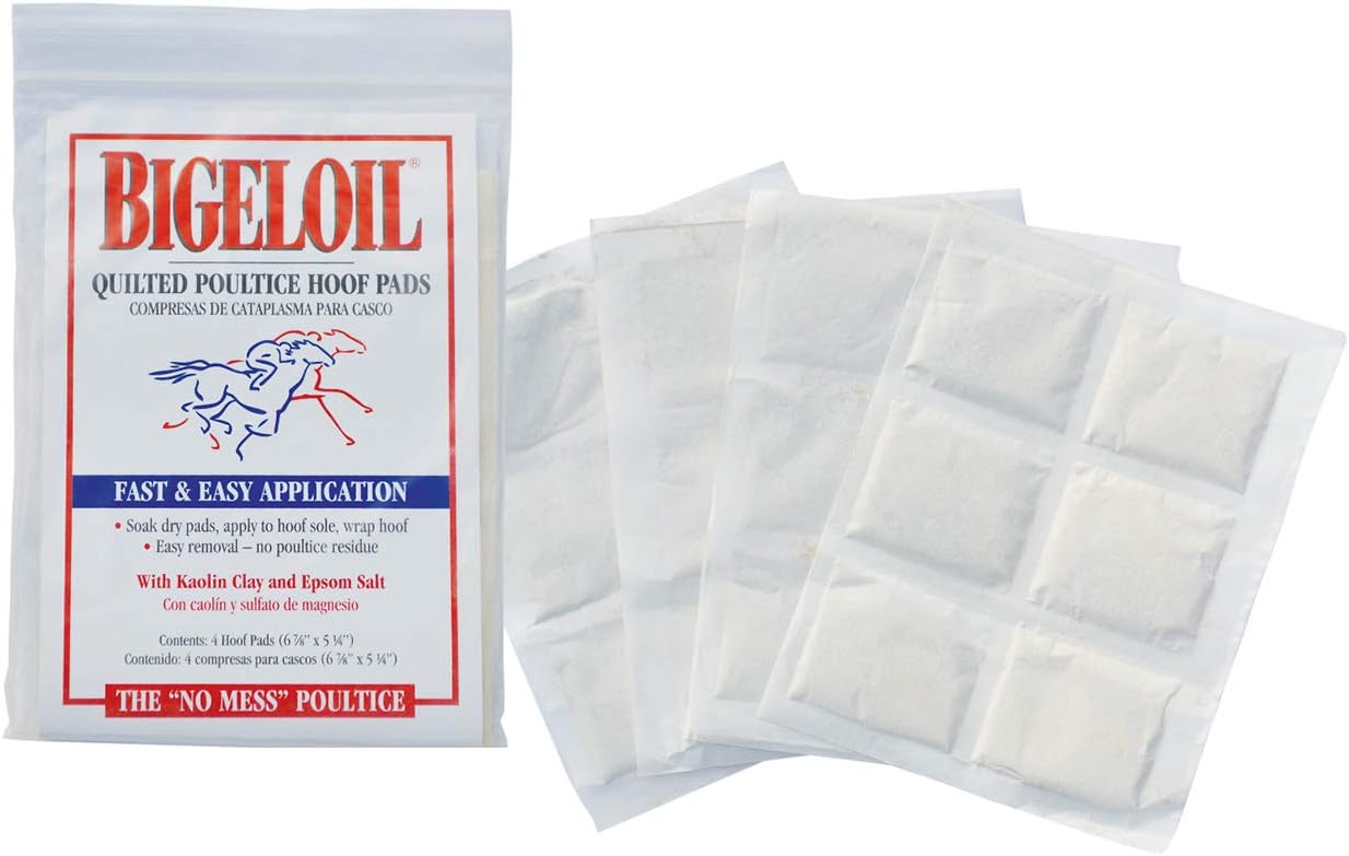 W F Young Pet 427944 Bigeloil Quilted Poultice Hoof Pads (4 Pack)