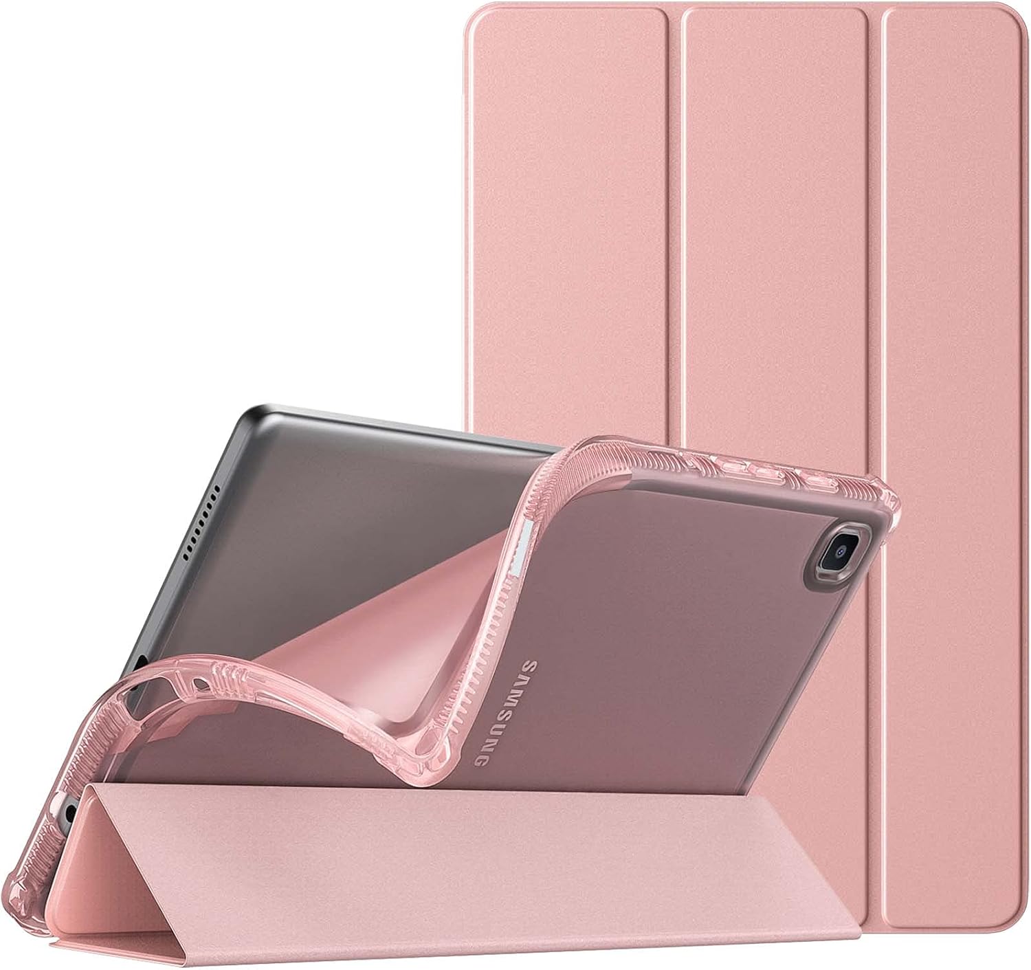 TiMOVO Funda Protectora para Tablet Compatible con Samsung Galaxy Tab A7 Lite 8.7 Inch Tablet 2021(SM-T220/T225/T227), Delgado y Suave Estuche Protector de TPU con Tapa Magnética, Rosa Dorada