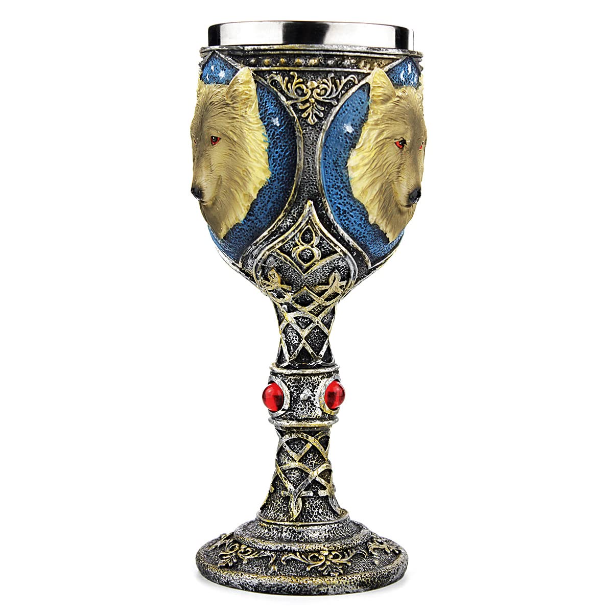 Amazon.com | Stainless Steel Wolf Goblet, EZESO Resin 3D Wolf Coffee Cup  Stainless Steel Travel Tea Wine Beer Mugs(Goblet): Beer Mugs & Steins