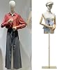Jueraori Mannequin Body Female, Tailors Dummy Torso with Wooden Arms Detachable Head, Dress Form Display Mannequin Stand for Sewing, Height Adjustment 140-190cm ( Color : Gold , Size : M )