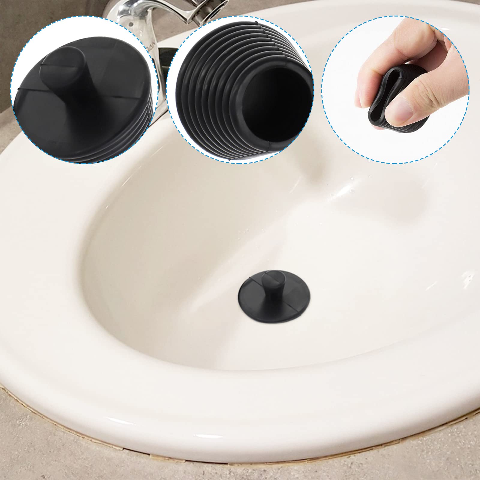 6 Stück Silikon-Abflussstöpsel Universal Für Küche & Bad – Praktisch, Farbig, Wasserdicht
