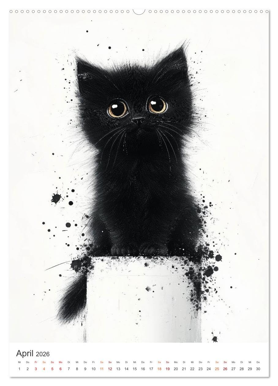 Pfotenpoesie (Wandkalender 2026 DIN A2 hoch), CALVENDO Monatskalender: Treue Katzen sind flauschige Seelengefährten mit sanften Pfoten und großen Herzen. (CALVENDO Tiere)