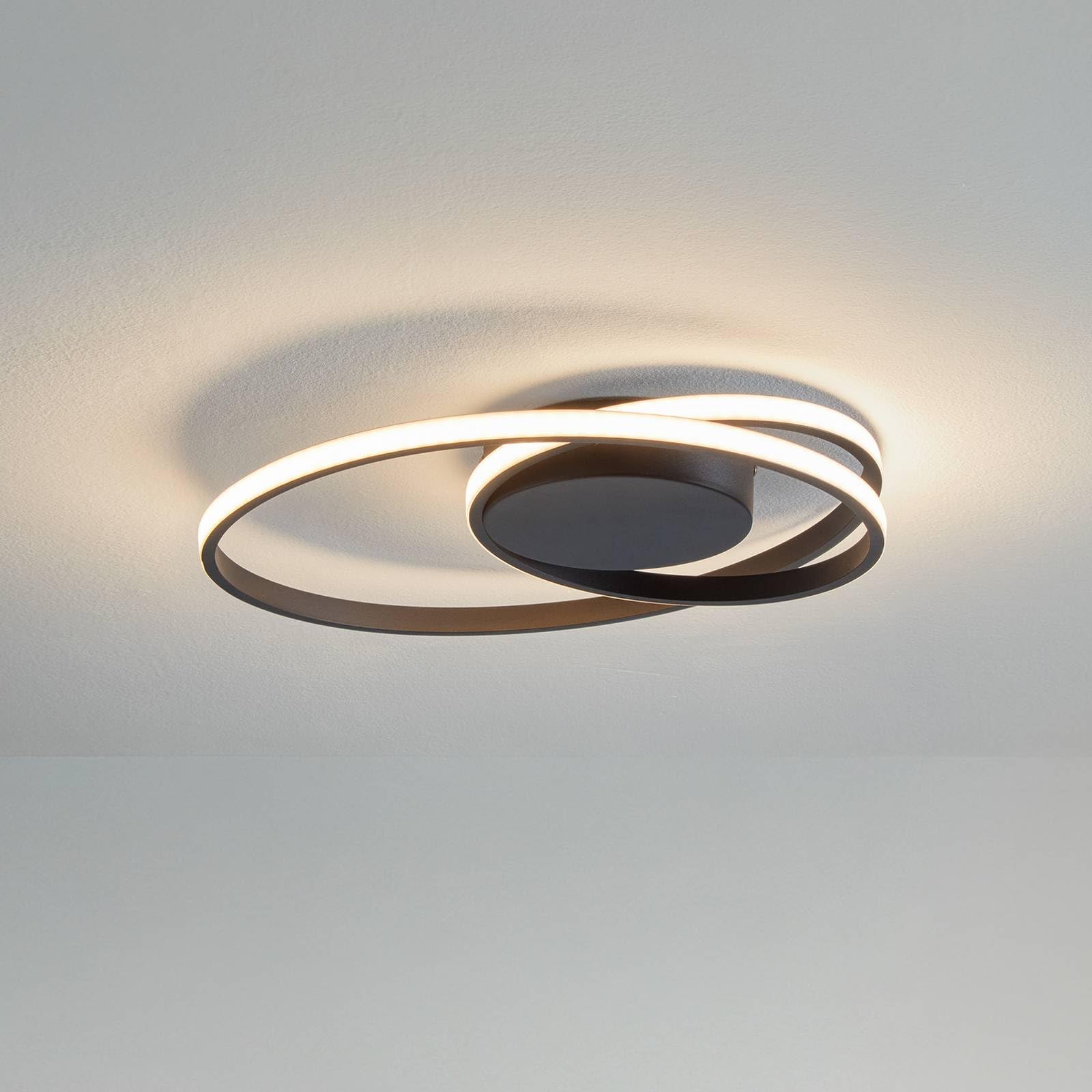 Lindby LED Deckenleuchte Youna dimmbar (Modern) in Schwarz aus Metall (1 flammig,) - Lampe Deckenlampe Wohnzimmerleuchte