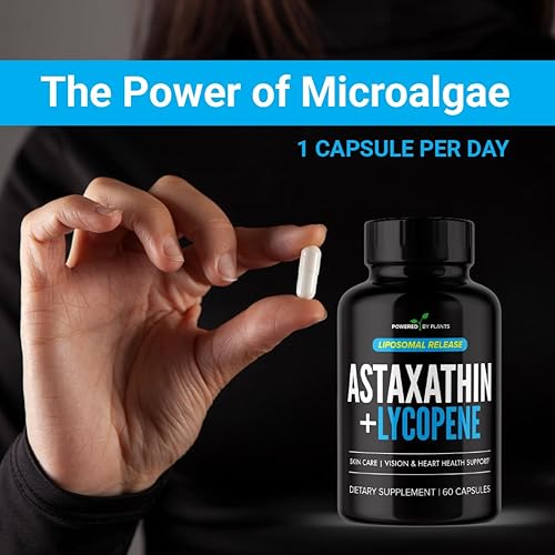 Miniatura 2 de Astaxantina liposomal 24 mg + licopeno 50 mg - 60 cápsulas Potente antioxidante para ojos, piel, corazón e inmune Complejo de microalgas naturales