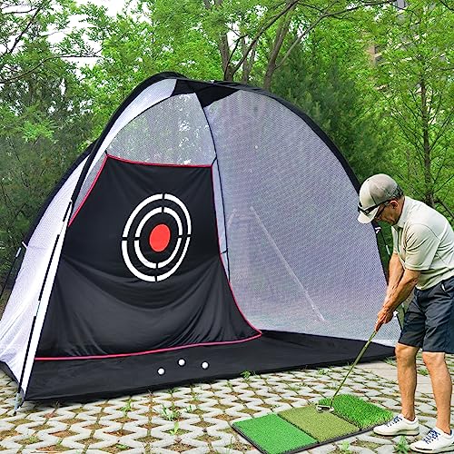 Kapler Golf Net 10X7Ft - Easy Assemble Driving Net For Home Or Yard, Improve Golf Skills, Perfect For Driving, Swing, And Chipping Practice, With Target, Carry Bag, Portable Golf Hitting Nets #TOP22