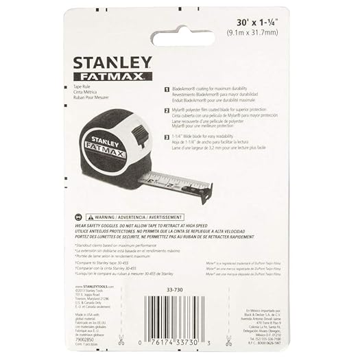 Cinta Métrica Stanley 33-730 30 Pies x 1 1/4 Pulgadas FatMax miniatura 5