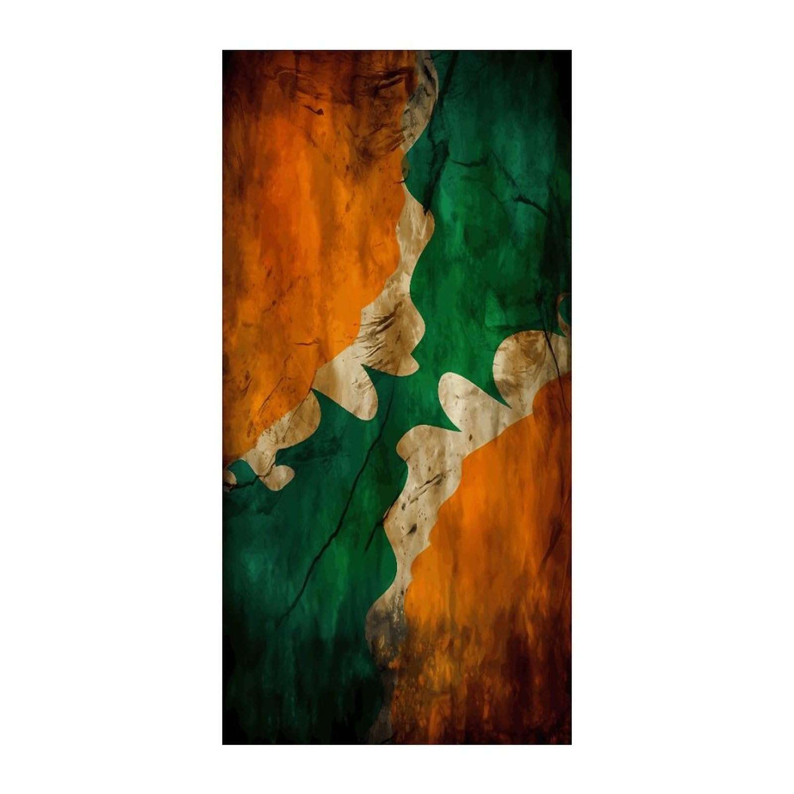 Fekiloot Style Green And Orange Pattern Door Curtain Room Divider Curtains
